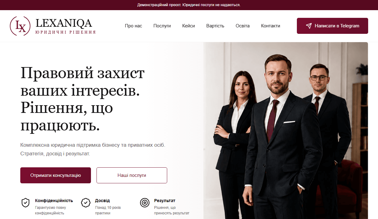 LEXANIQA — демонстраційний проєкт