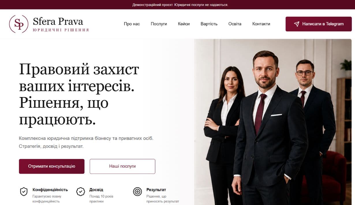 SFERA PRAVA — демонстраційний проєкт